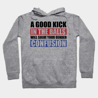 A Good Kick In The Balls Will Solve Your Gender Confusion Hoodie